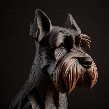 3D model Zwergschnauzer dog (STL)